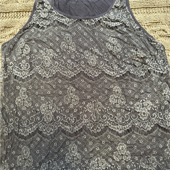 Maurices Navy Blue Lace Tank Top (Women's Plus Size 2) - Picture 2 of 7